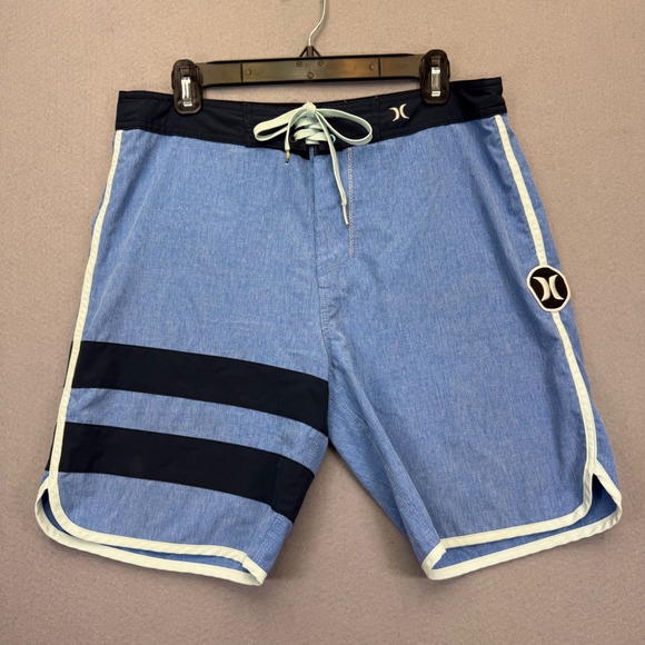 Hurley Other - Hurley Phantom Mens Blue Striped Board Shorts Swim Trunks Size‎ 31